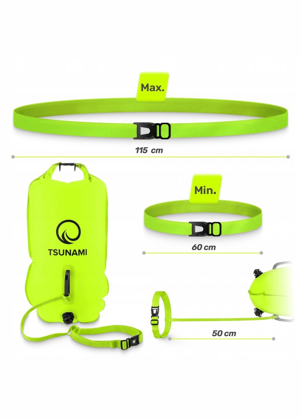 Буй для плавання надувний 2 в 1 Yellow (P-5907739314024) TSUNAMI (333141330)