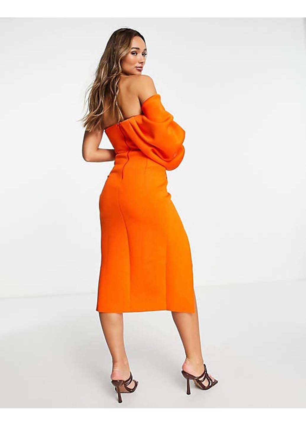 Оранжевое повседневный платье Asos однотонное
