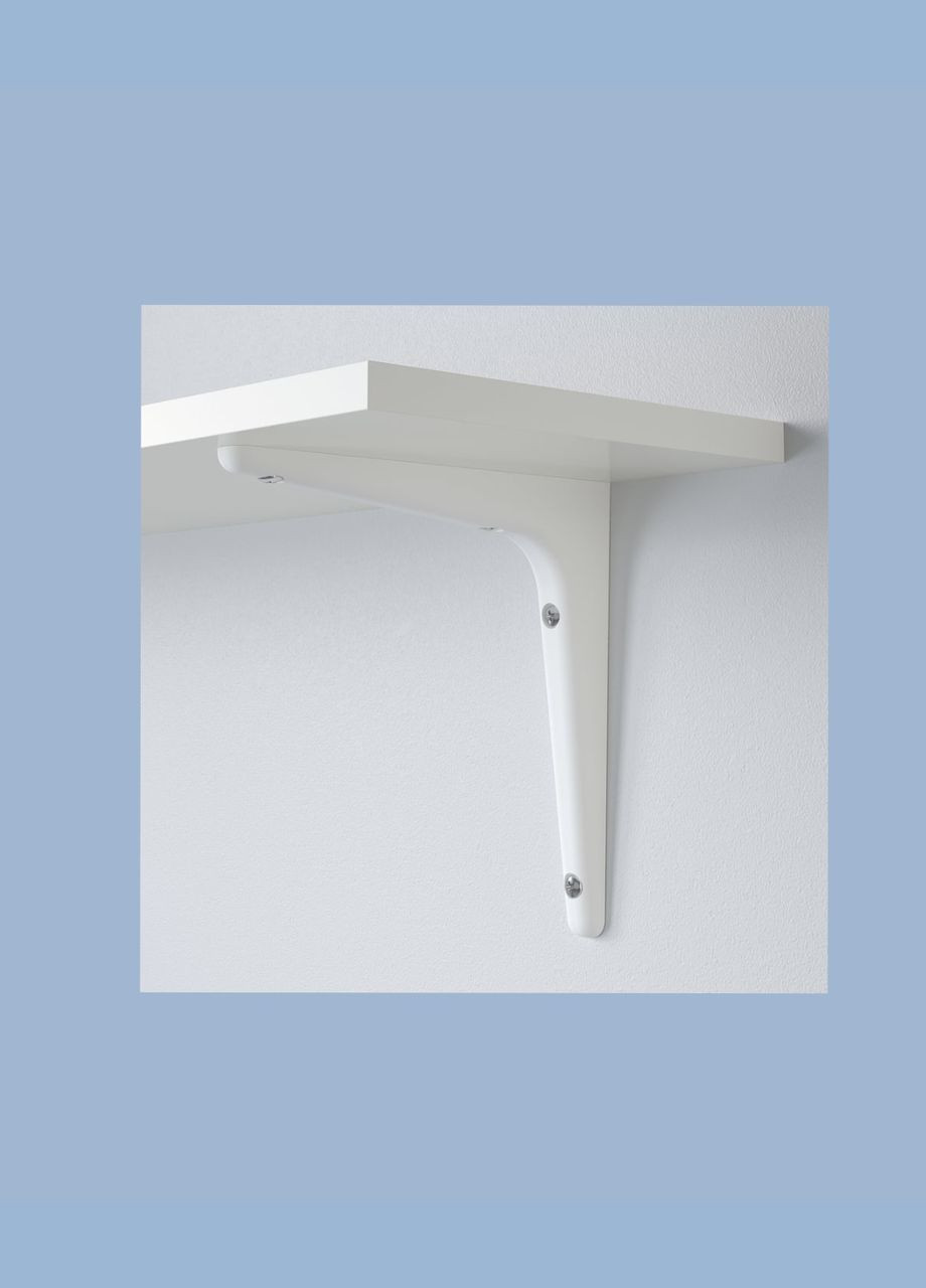 Настінний тримач для полиці 18×18 см, пластиковий, білий IKEA (340908225)