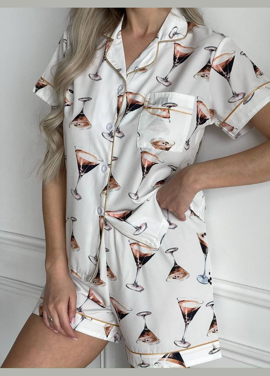 Белая пижама "клубничный десерт" Luna