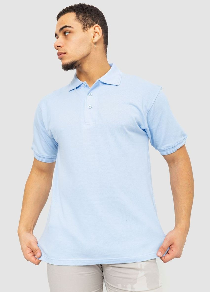 Блакитна поло чоловіче однотонне,, 244r015 Ager