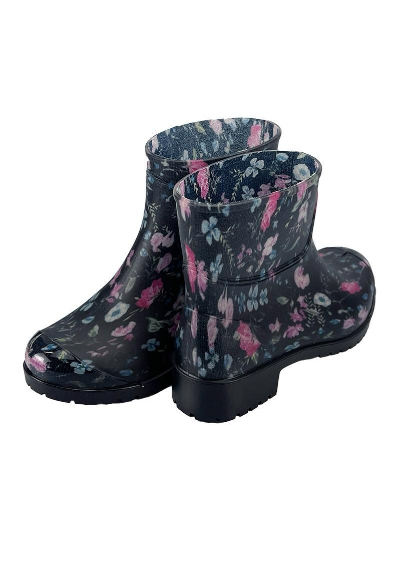 Черные женские силиконовые ботинки черные с розовым 503 Realpaks
