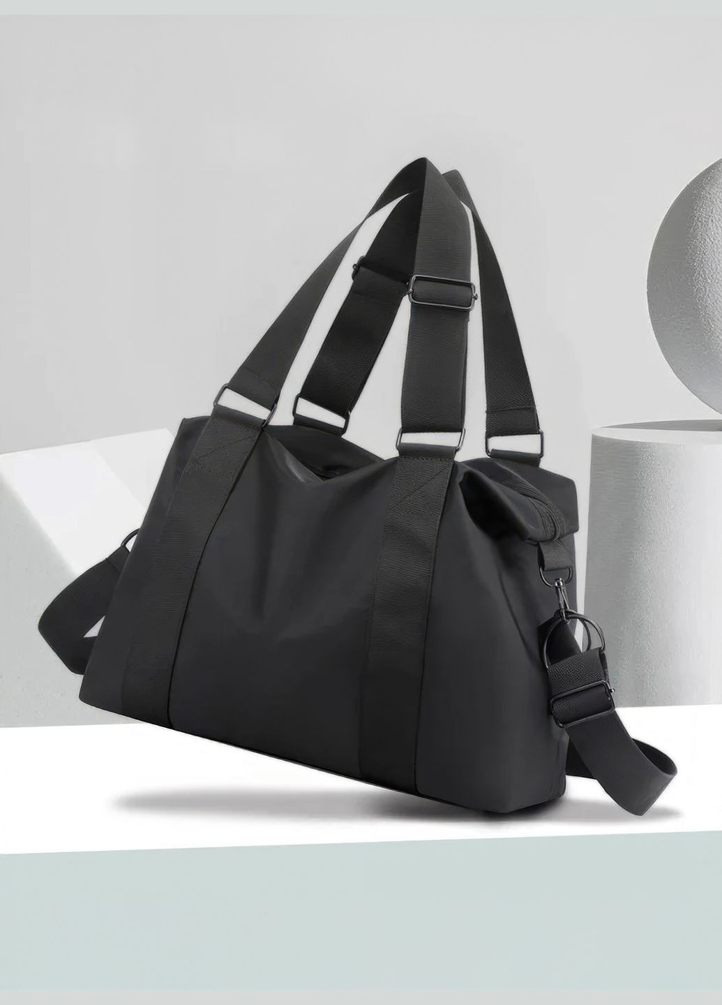 Сумка спортивна для тренувань фітнесу спортзалу чоловіча жіноча дорожня ручна поклажа з відділом для взуття 35 л Чорна 73468 OnePro (347729581)