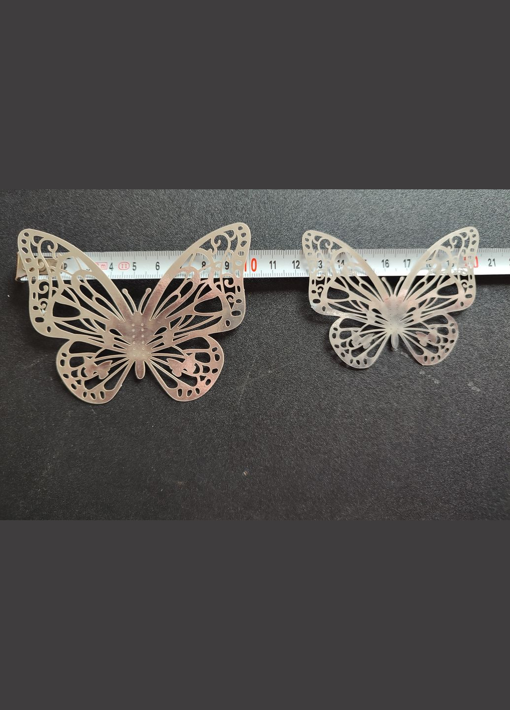 3D дзеркальні наклейки метелика, срібло 12 шт. набір No Brand (324271511)