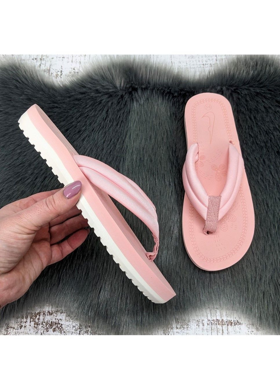 Розовые повседневные вьетнамки женские violeta мягкие Fashion