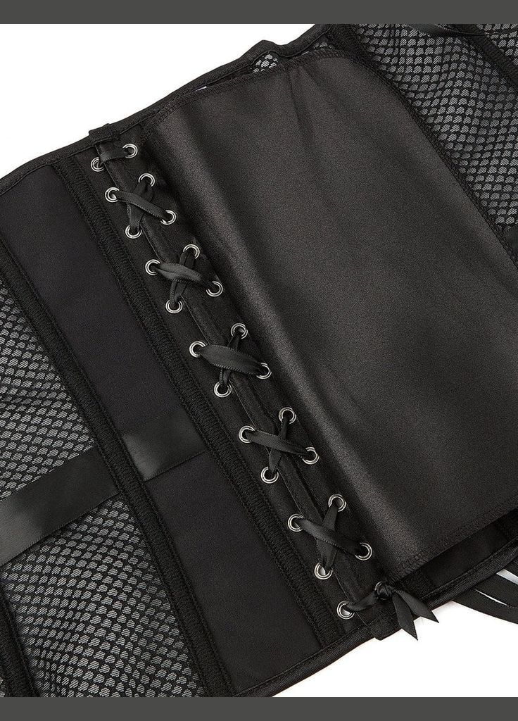 Комбінований демісезонний корсет із сітки star night з гачками та шнурівкою, чорний, s (без коробки) No Brand