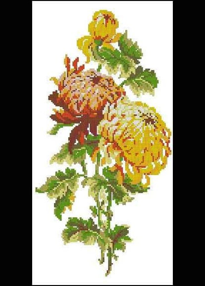 Набір для вишивання хрестиком. Розмір: 16*32 см Хризантема Лоскуток (315357689)