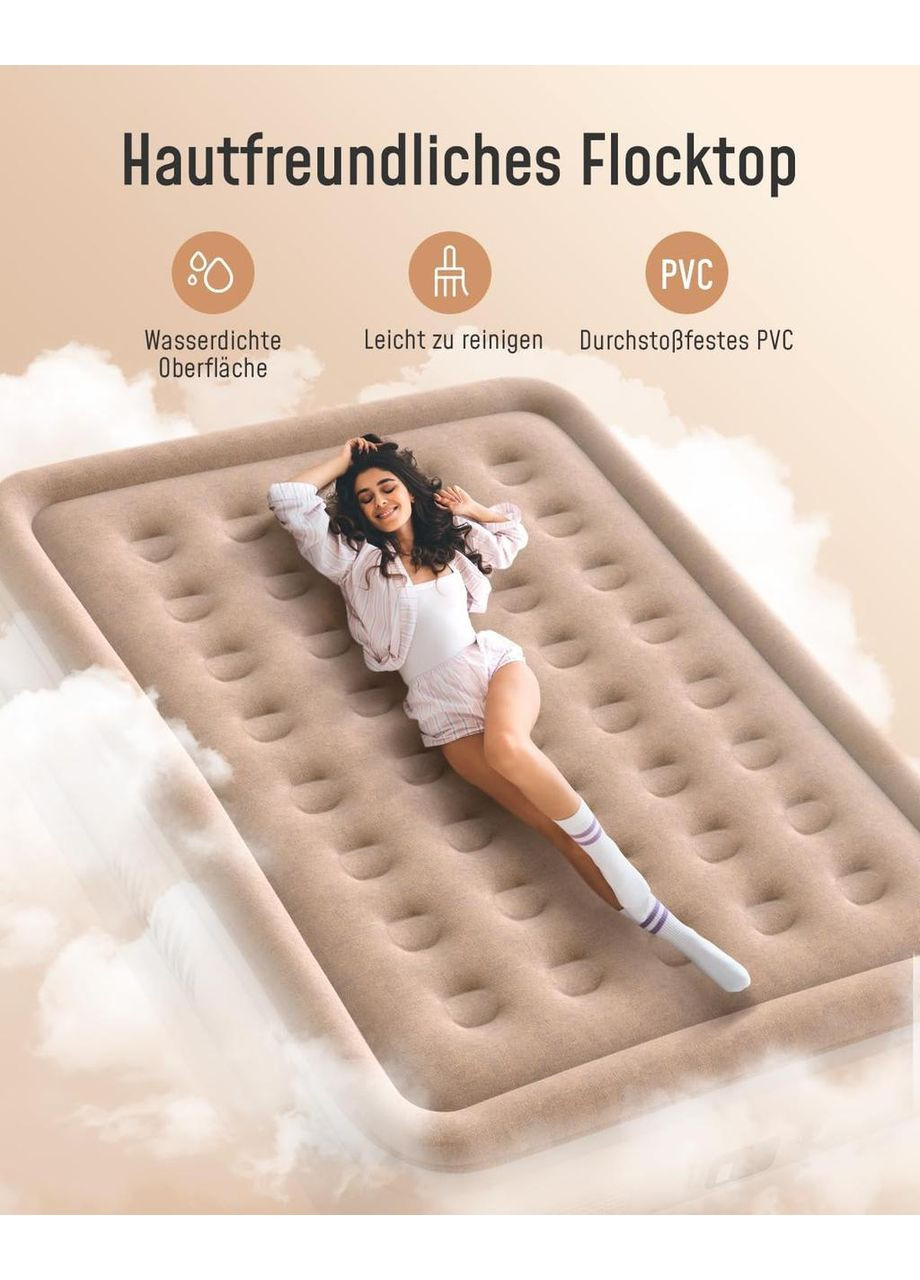 Самонадувная кровать со встроенным насосом надувной матрас для дома для двоих кемпинга 203×152×40 двуспальный No Brand (362346333)