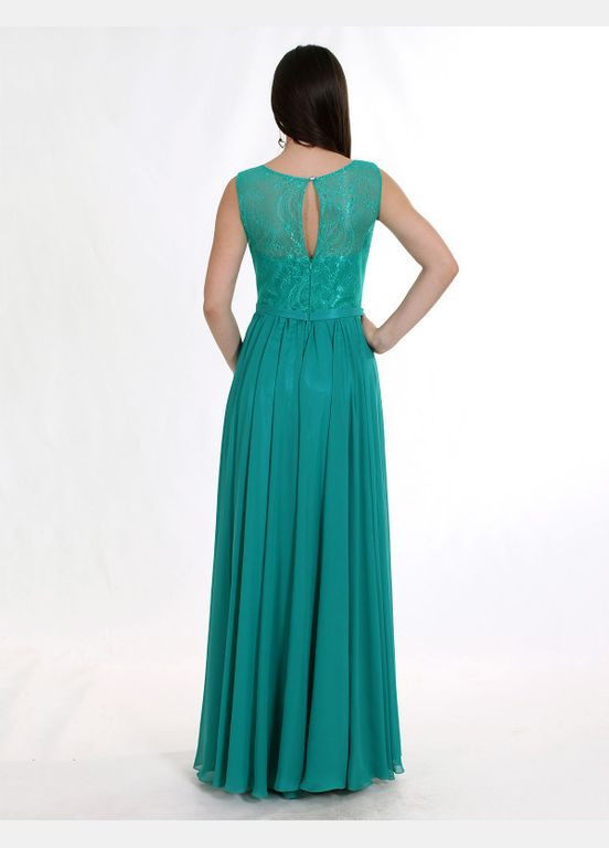 Зеленое платье женское зелёное вечернее дизайнерское длинное в пол mkeng2043-1 Modna KAZKA