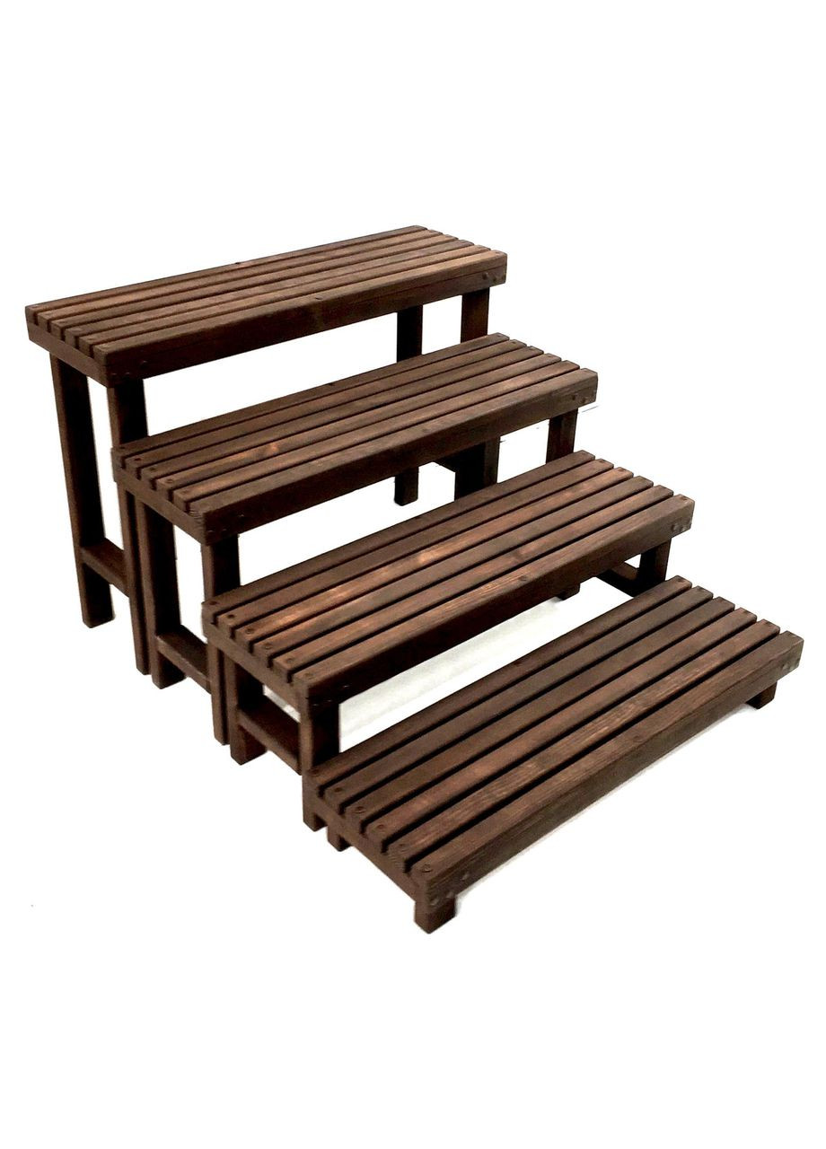 Підставка для квітів з дерева Крузейро 100 стіна 4шт капучино (ЦВТ-01011809) No Brand (328226629)