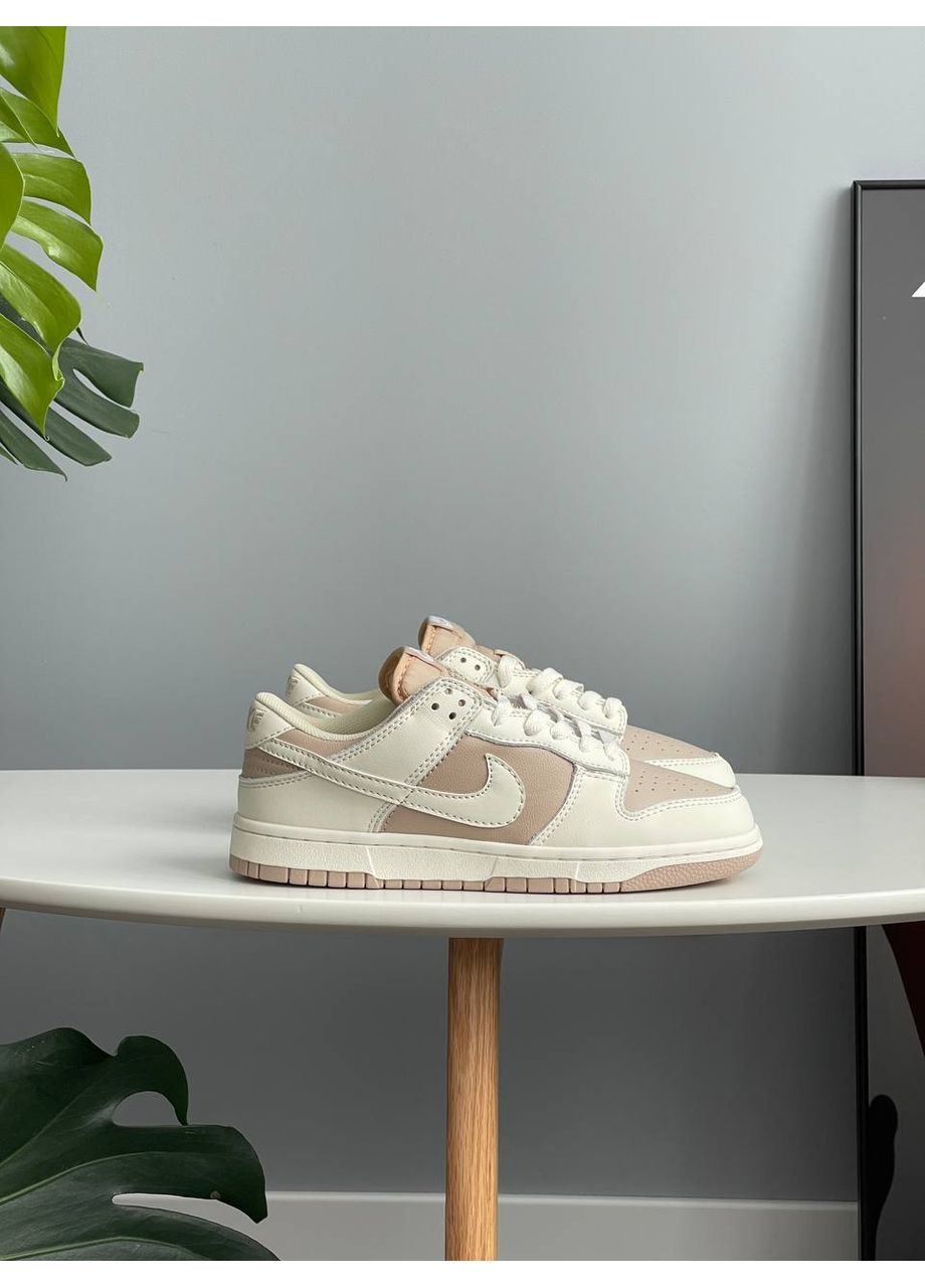 Кроссовки женские и мужские Nike SB Dunk Low Beige White | Найк СБ Данк низкие бежевые No Brand бежевые демисезоны (358499121)