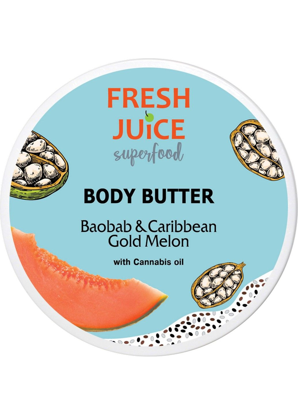 Крем-масло для тела Superfood Baobab & Caribbean Gold Melon 225 мл Fresh Juice (283017540)