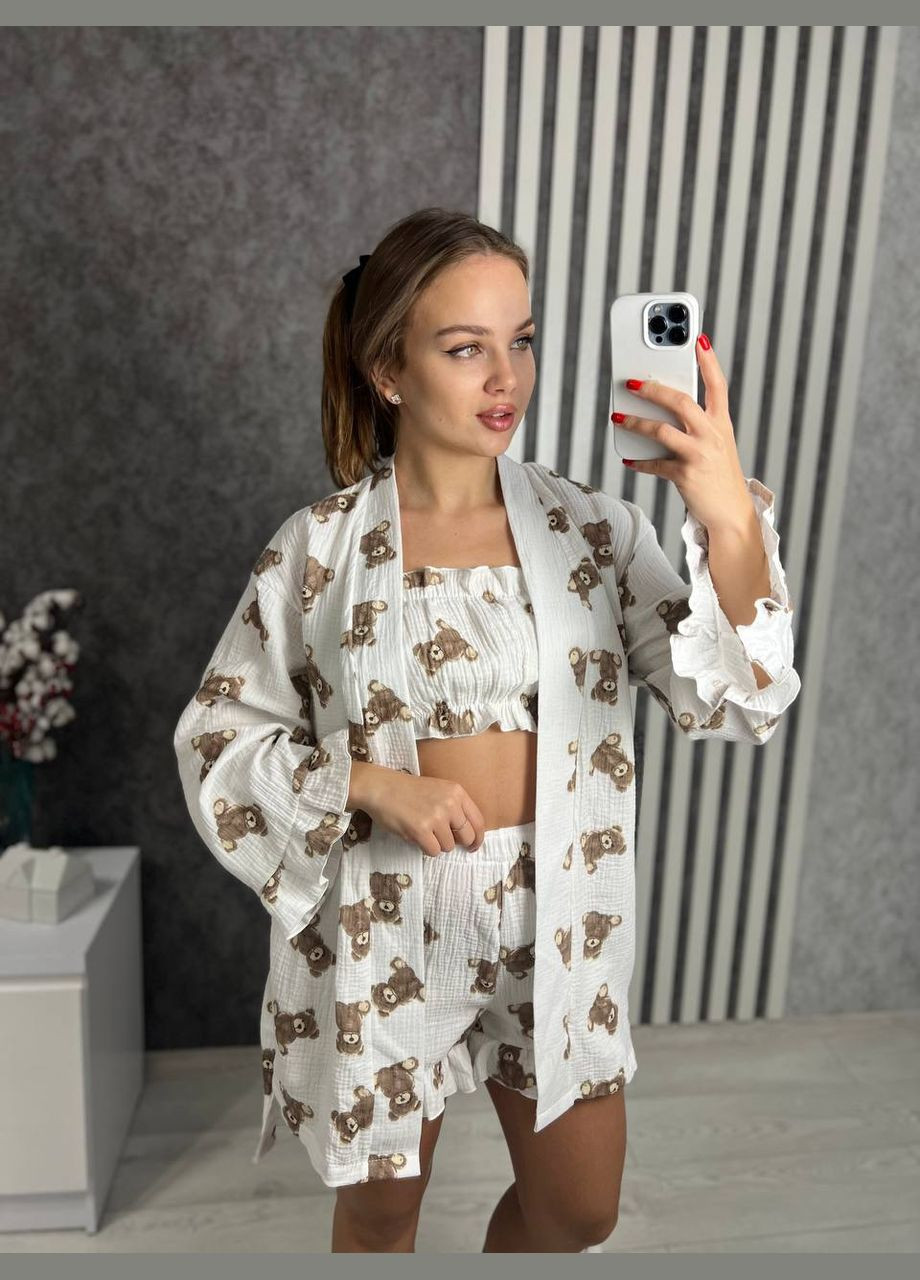 Молочна піжама трійка з мусліну Osoblyva