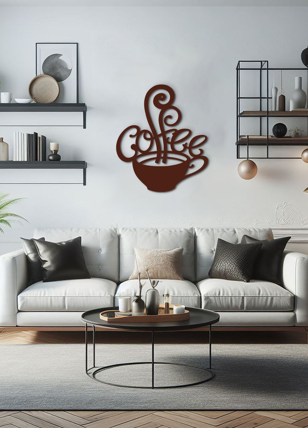 Современная картина на кухню, декоративное панно из дерева "Чашка кофе", стиль минимализм 20х23 см Woodyard (291843103)