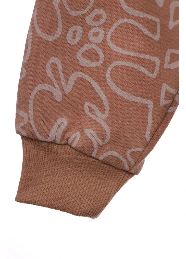 Кофта з капюшоном трикотажна з листочками бежева 134 см (53146) BABYKROHA (386824397)
