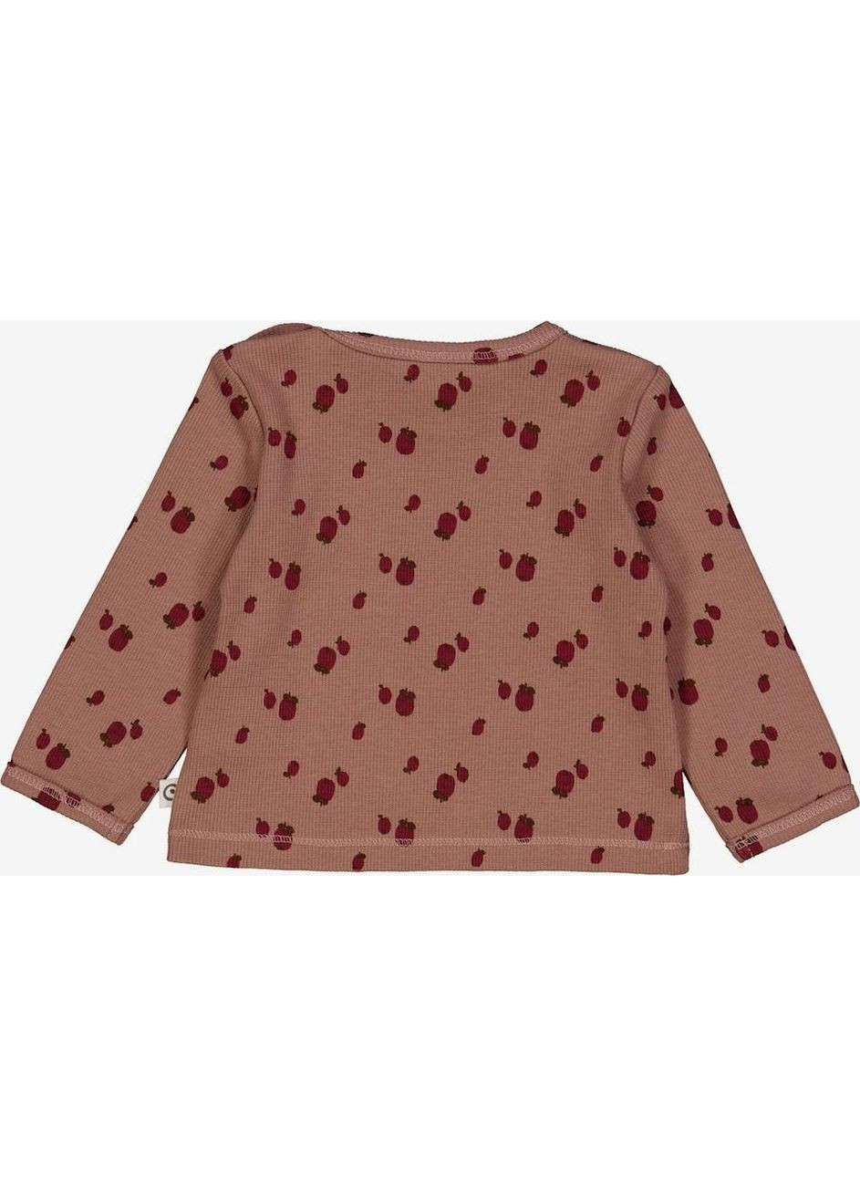 Кофейный демисезонный повседневный лонгслив Green Cotton с рисунком