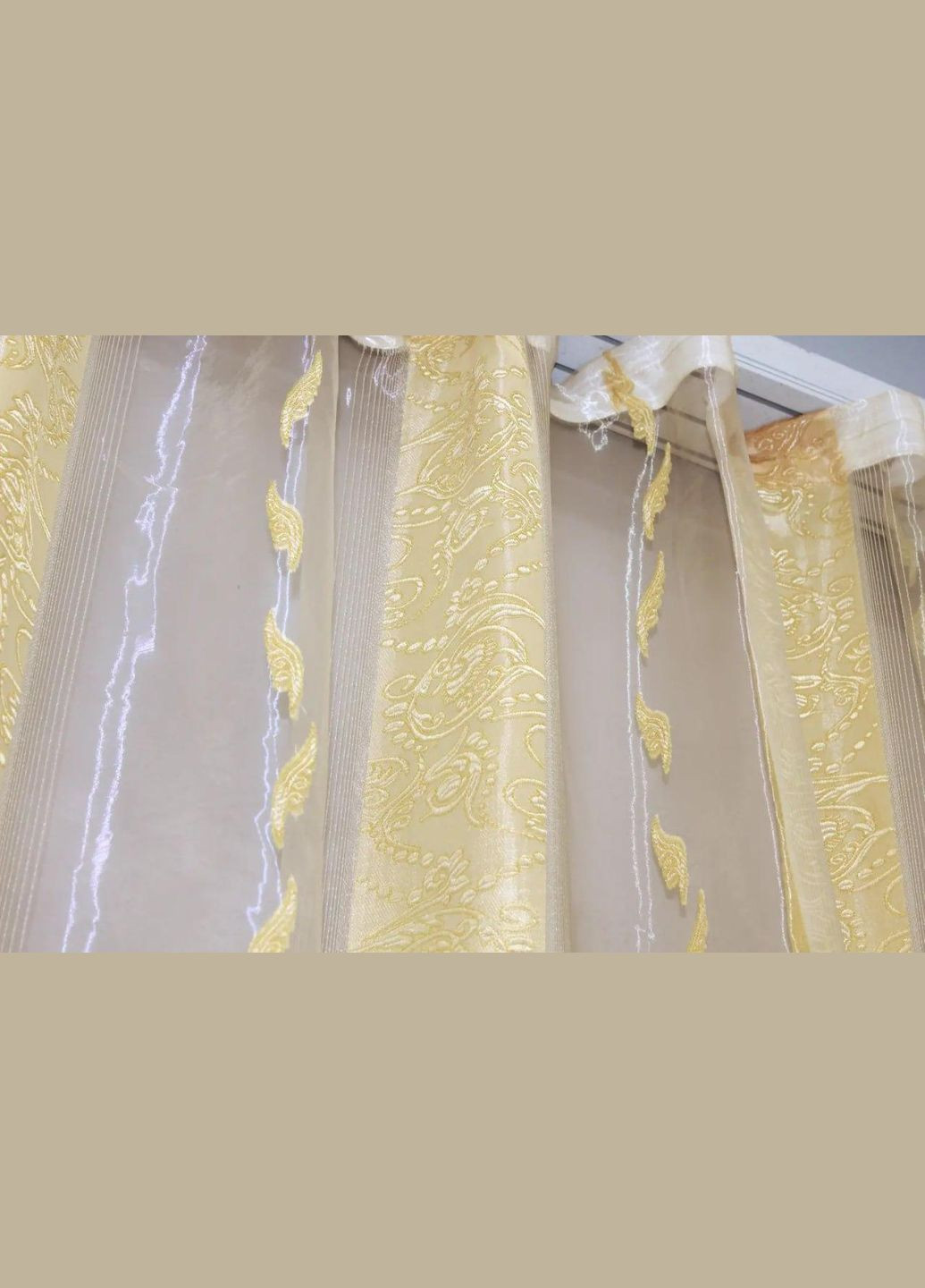 Гардина тюль органза готова 3 м Зелений 300x270 см (tul-1280т-5-01) No Brand (306633166)