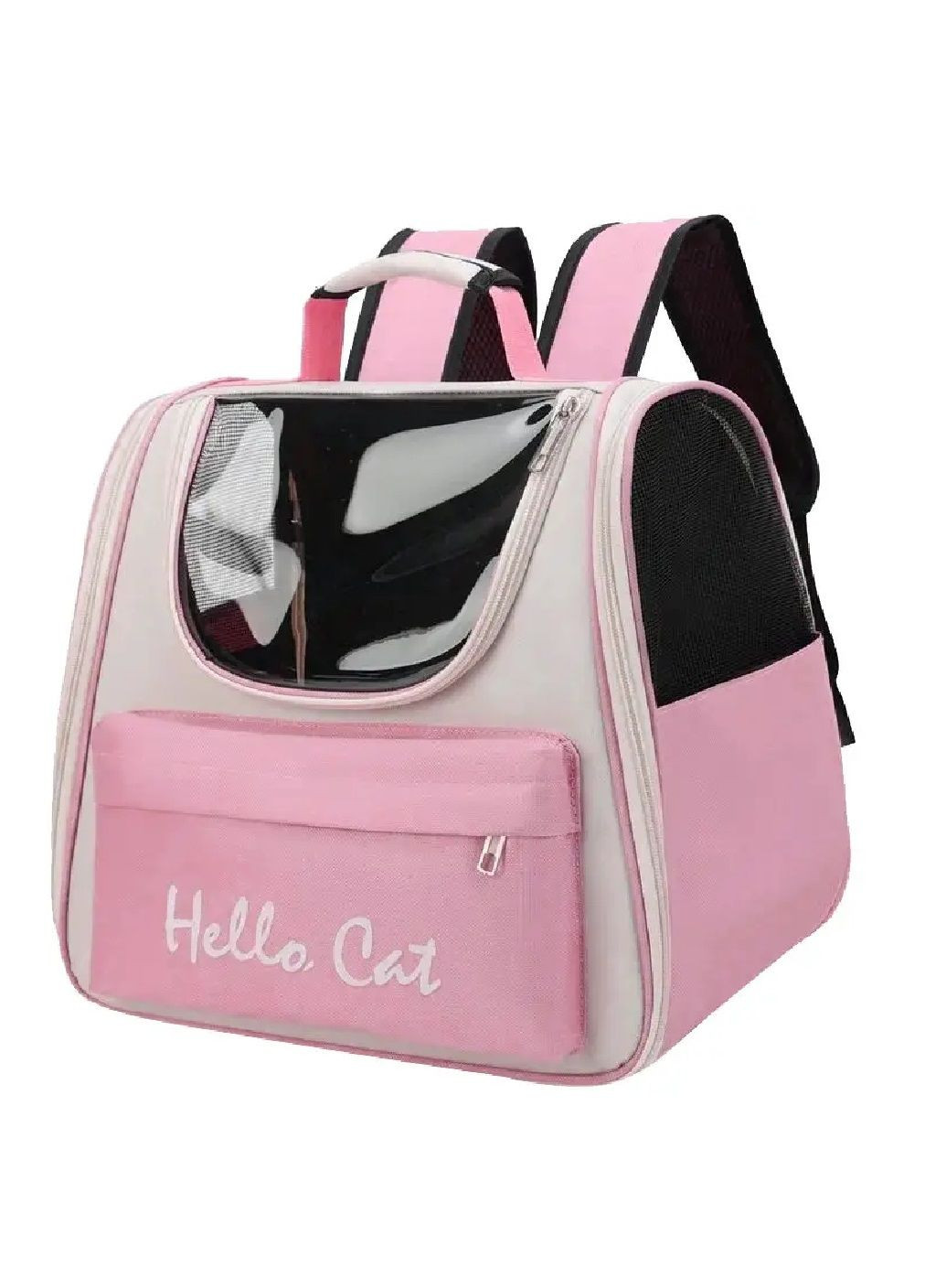 Рюкзак сумка переноска для тварин кішок собак з кишенею прозорим вікном вентиляцією 37х24х32 см (477265-Prob) Рожевий Unbranded (296095296)