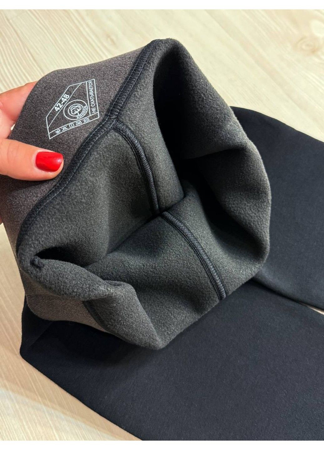 Черные зимние лосины женские kataya 6823 утепленные на флисе хлопковые чорные No Brand