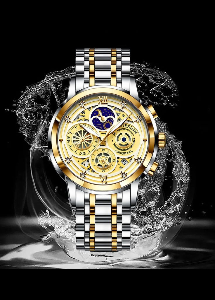 Часы мужские наручные кварцевые классические Lige 8942-Black (329443054)