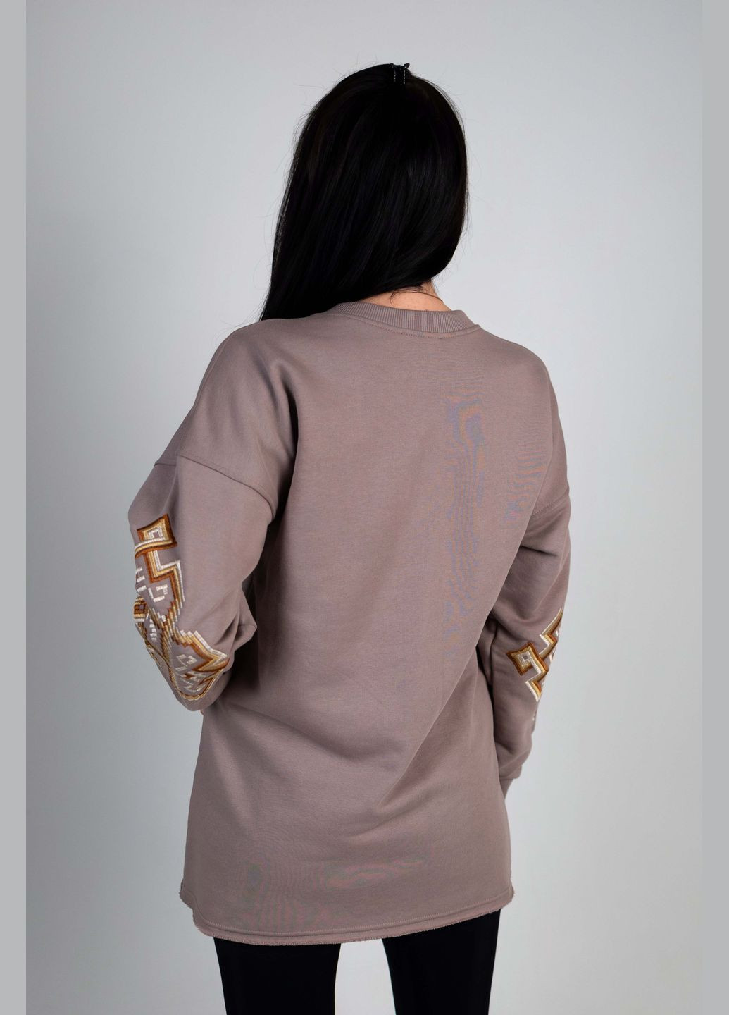 Бежевий світшот з вишивкою BeART орнамент вишивка (314745158)