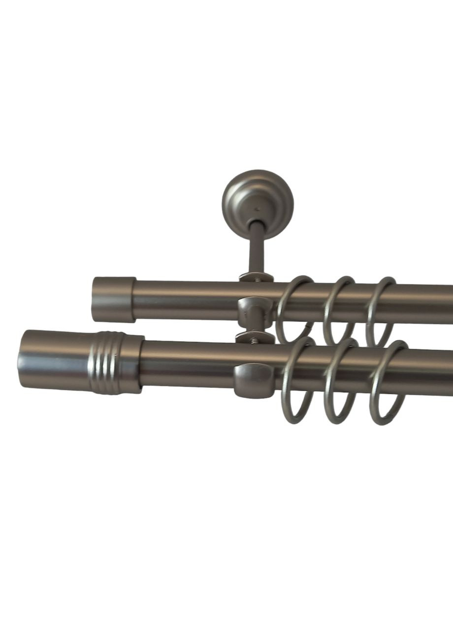 Карниз для штор Циліндр металевий дворядний гладка труба кільце металеве Чорний 19\19 мм 300 см ORVIT (299334814)