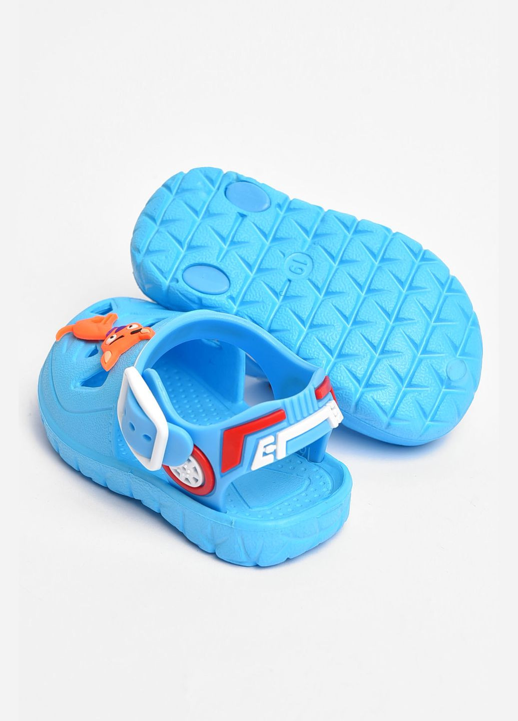 Голубые пляжные сандали детские пена для девочки голубого цвета Let's Shop с ремешком