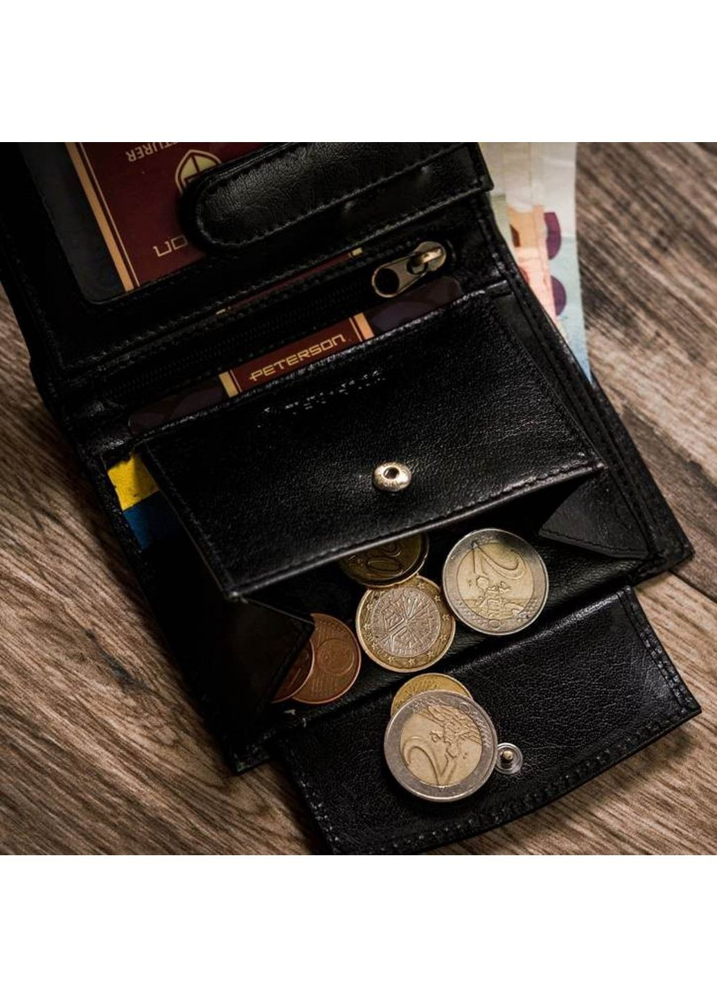 Мужской кожаный портмоне с трезубцем. Peterson (368540865)