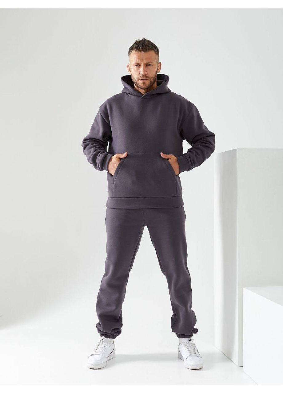 Чоловічий спортивний костюм на флiсi графiтового кольору 34197 Fashion (353849324)