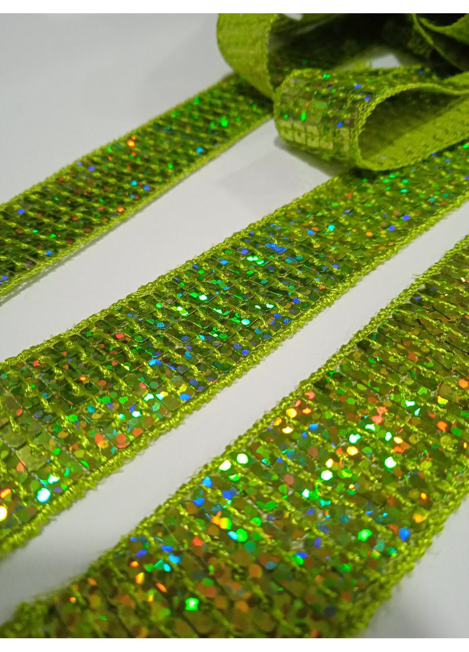 Тесьма пайетка (2,2 см) салатовая No Brand (372531610)