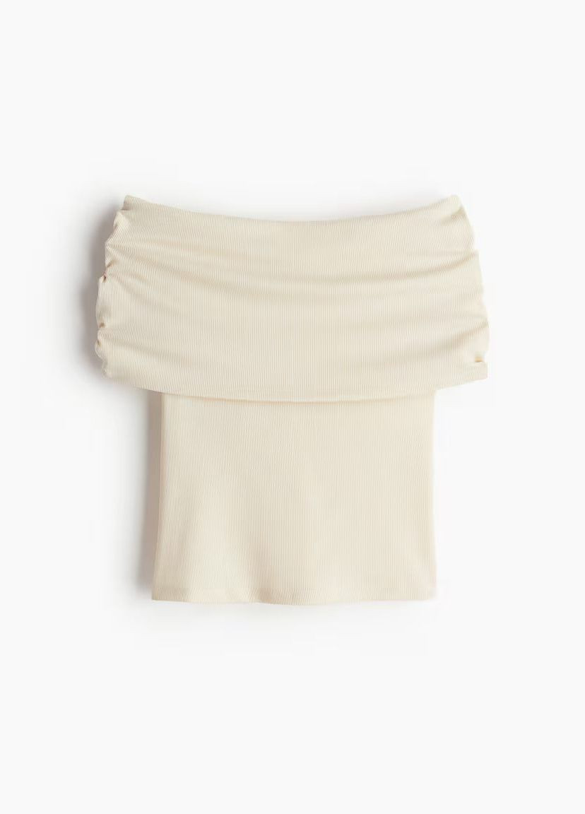 ТОП ЖІНОЧИЙ З ВІДКРИТИМИ ПЛЕЧАМИ В РУБЧИК -L H&M (340673795)