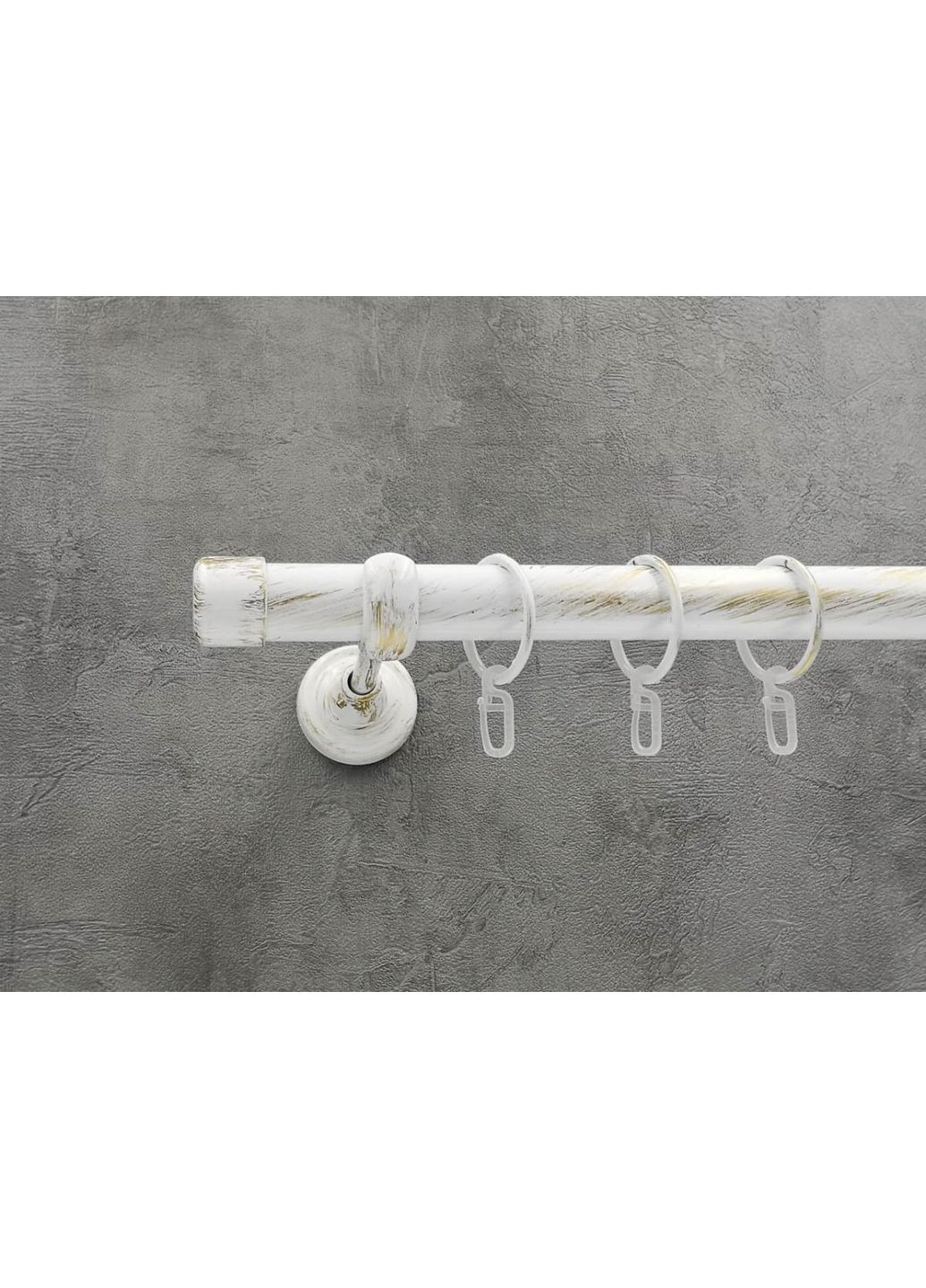 Карниз Заглушка гладка штанга одинарний відкритий 25 мм 160 см Біле золото Quadrum (352780535)