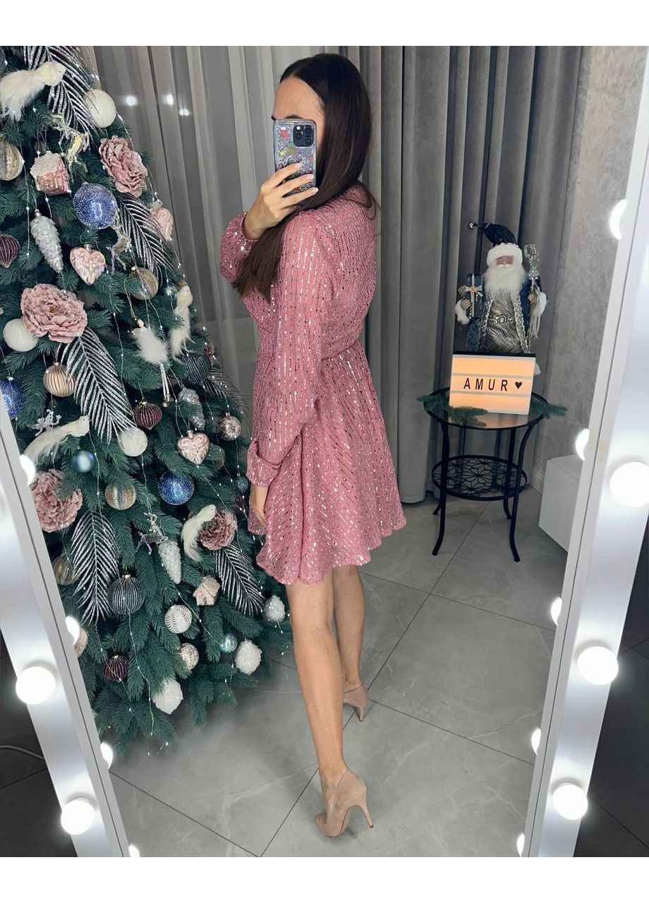 Розовое праздничный платье праздничное с пайетками ✨ замеры в описании силуэтная DK/DL Мода без кордонів однотонное