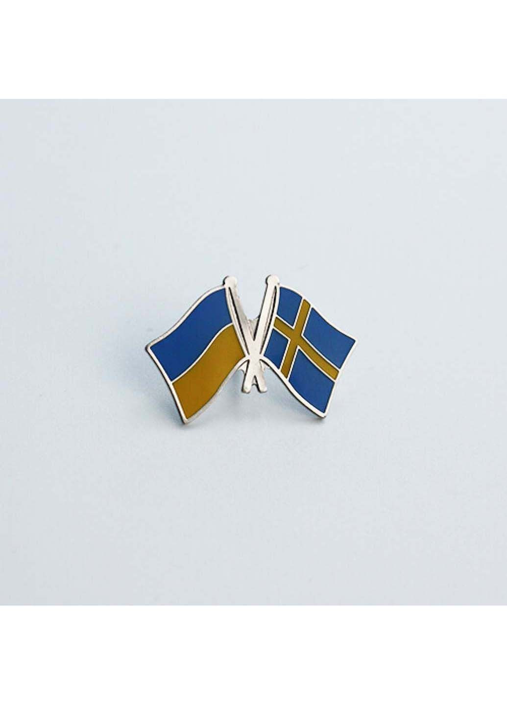 Значок прапори України Швеція 26х17 мм Dobroznak (292338509)