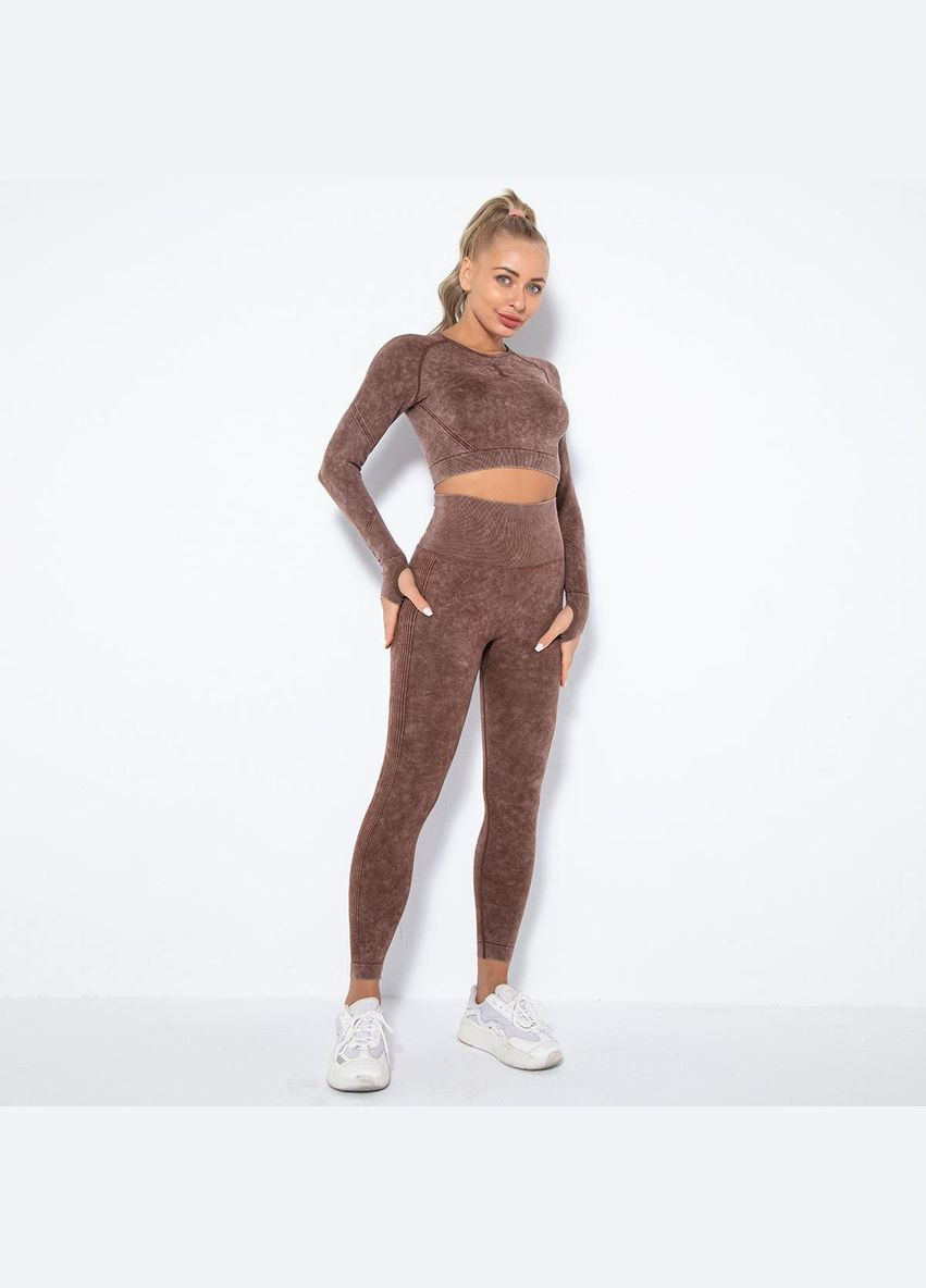 Фитнес костюм: лосины + рашгард No Brand (322036577)