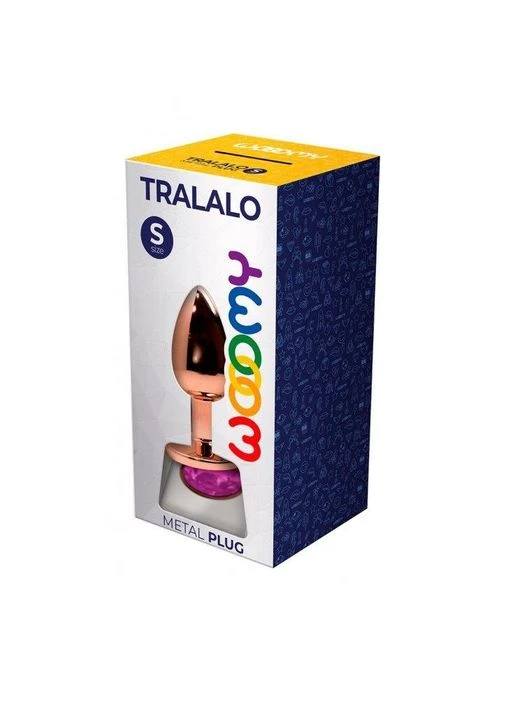 Металева анальна пробка з каменем Tralalo Rose Gold Metal Plug Magenta S Ø 2.8см Wooomy (315013136)