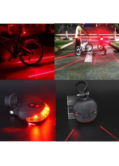 Задня мигалка для велосипеда фонарь з лазерами чорний світлодіодний фонарь для безпеки на дорозі ProDobro (365442966)