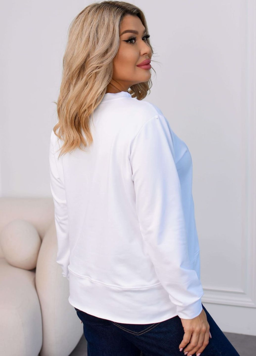 Вишукана повсякденна кофта цікавого крою з принтом та декоративною блискавкою Tik-Tak (365656422)