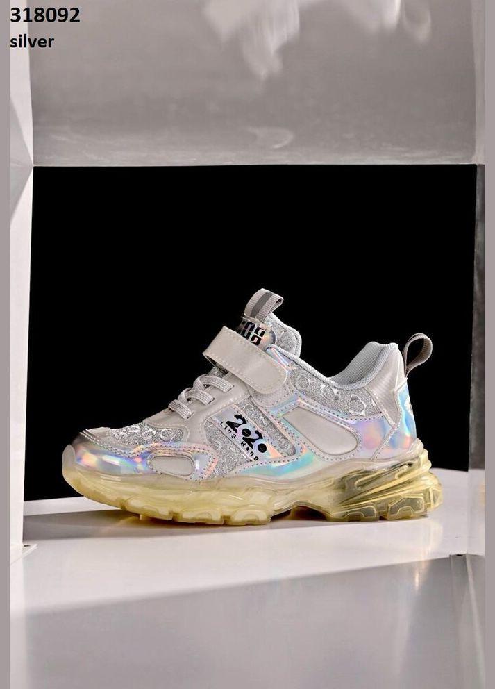 Серебристые демисезонные детские кроссовки для девочки Modern Style