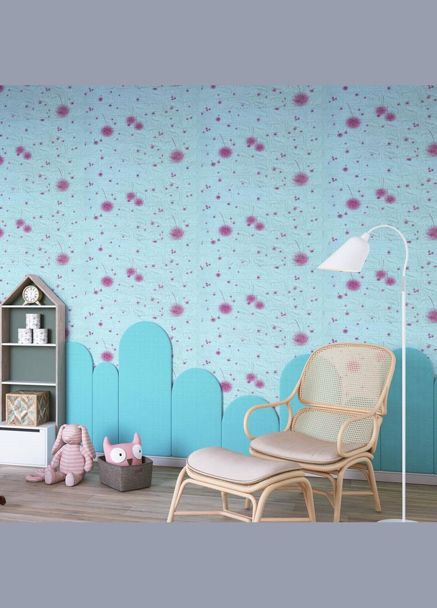 Самоклеюча 3D панель блакитні кульбаби 700х770х4мм 322 (3DPanda-1362) Sticker Wall (323155052)