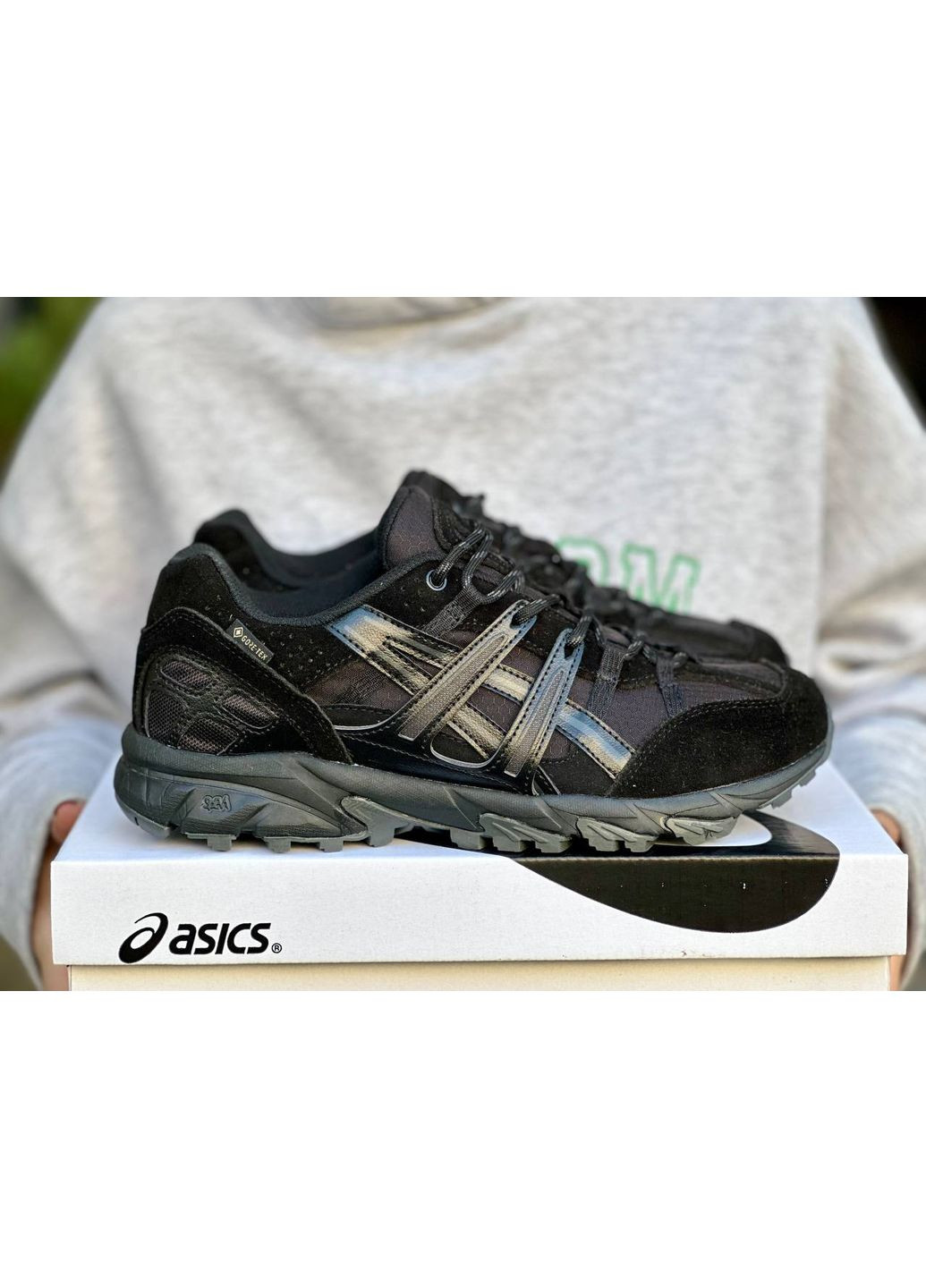 Чорні Осінні кросівки чоловічі asics gel-sonoma 15-50 black gore-tex асікс гель сонома 15-50 No Brand