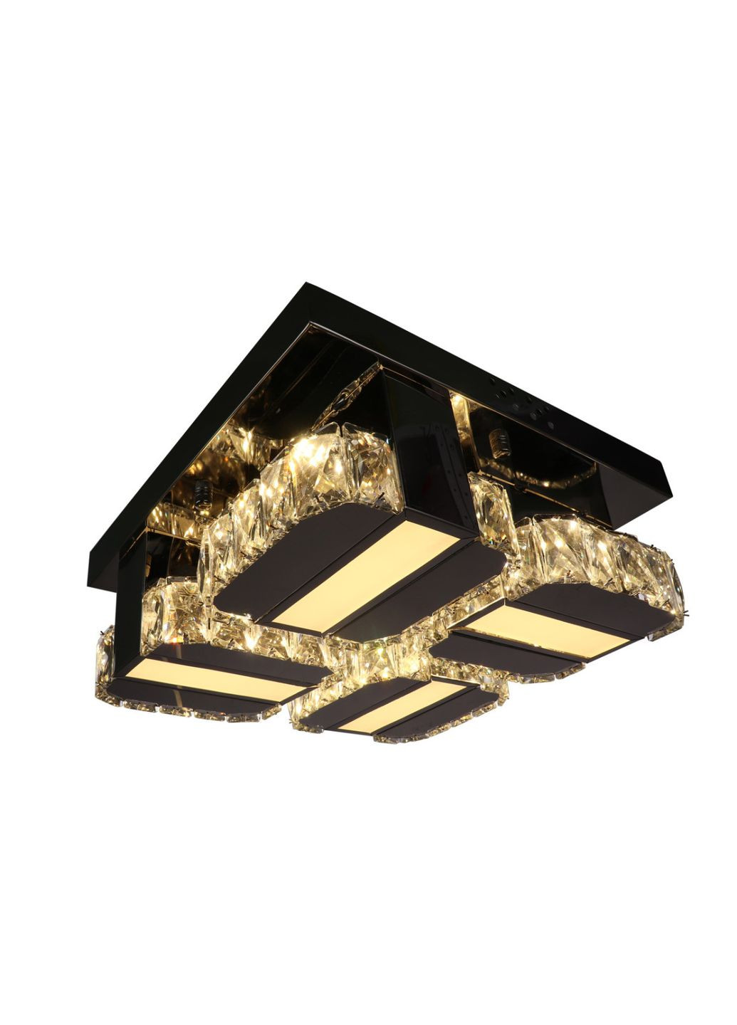 Люстра потолочная хрустальная LED с пультом 25676 Хром 14х33х33 см. Sunnysky (364765199)