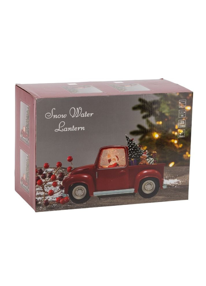 Новогодний фонарь с подсветкой и музыкой Санта на машине 17х28,5 см 19240-024 No Brand (360890151)