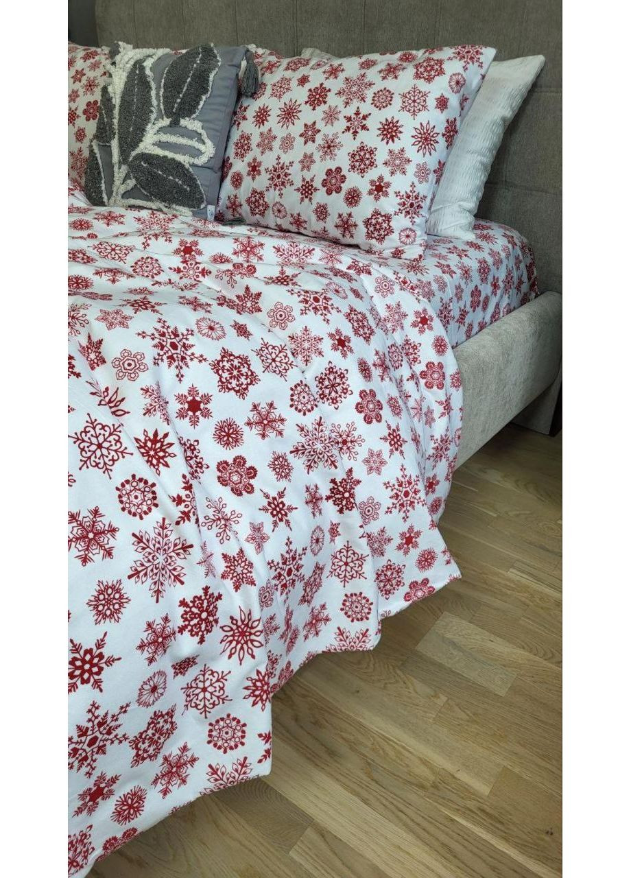 Постельное белье Снежинка, фланель(байка) Семейный размер, наволочки 50/70 No Brand (364219104)