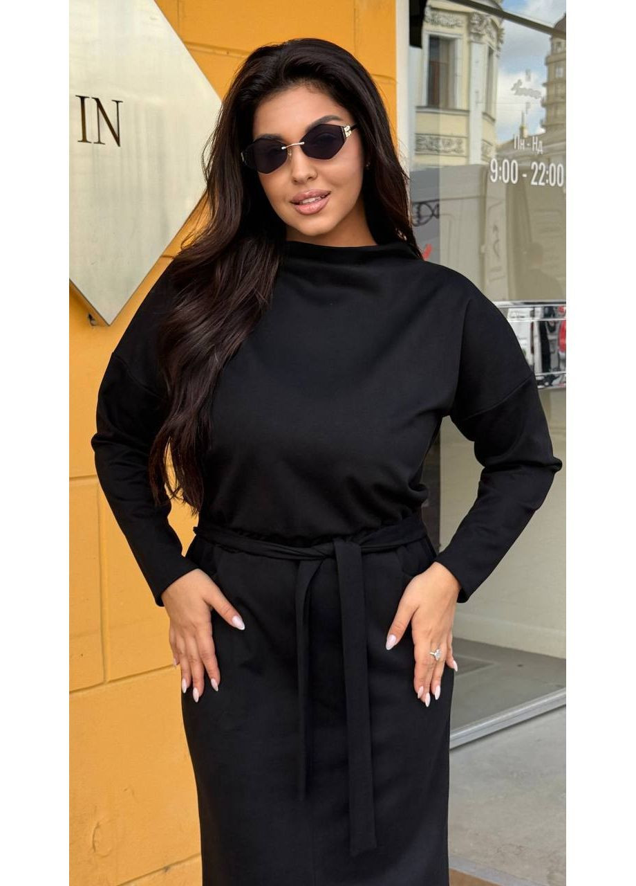 Чорна жіноча замшева сукня Osoblyva