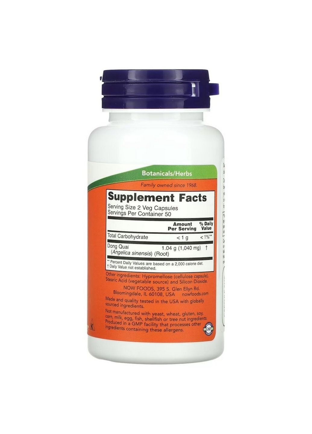 Натуральна добавка Dong Quai 520 mg, 100 капсул Now (293339738)