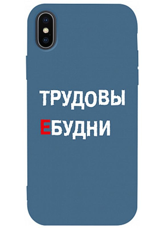 Чехол-накладка Matt TPU 2mm Print Case Apple iPhone X/XS #78 Budni Navy Blue Toto (301508132)