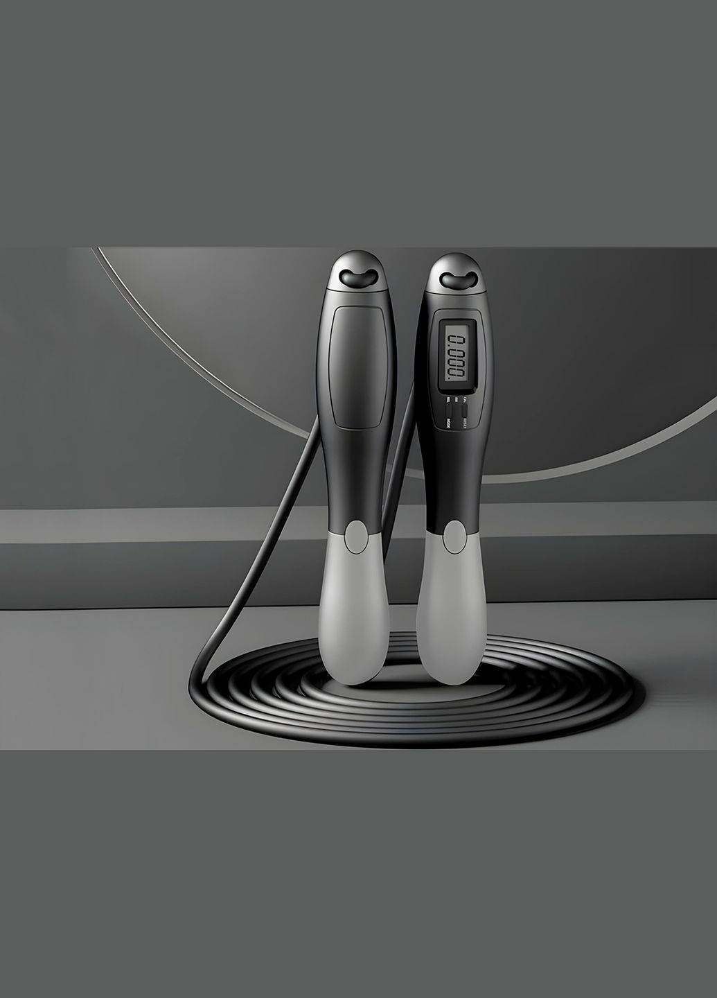 Швидкісна скакалка з лічильником чорний-сірий EasyFit (345714828)