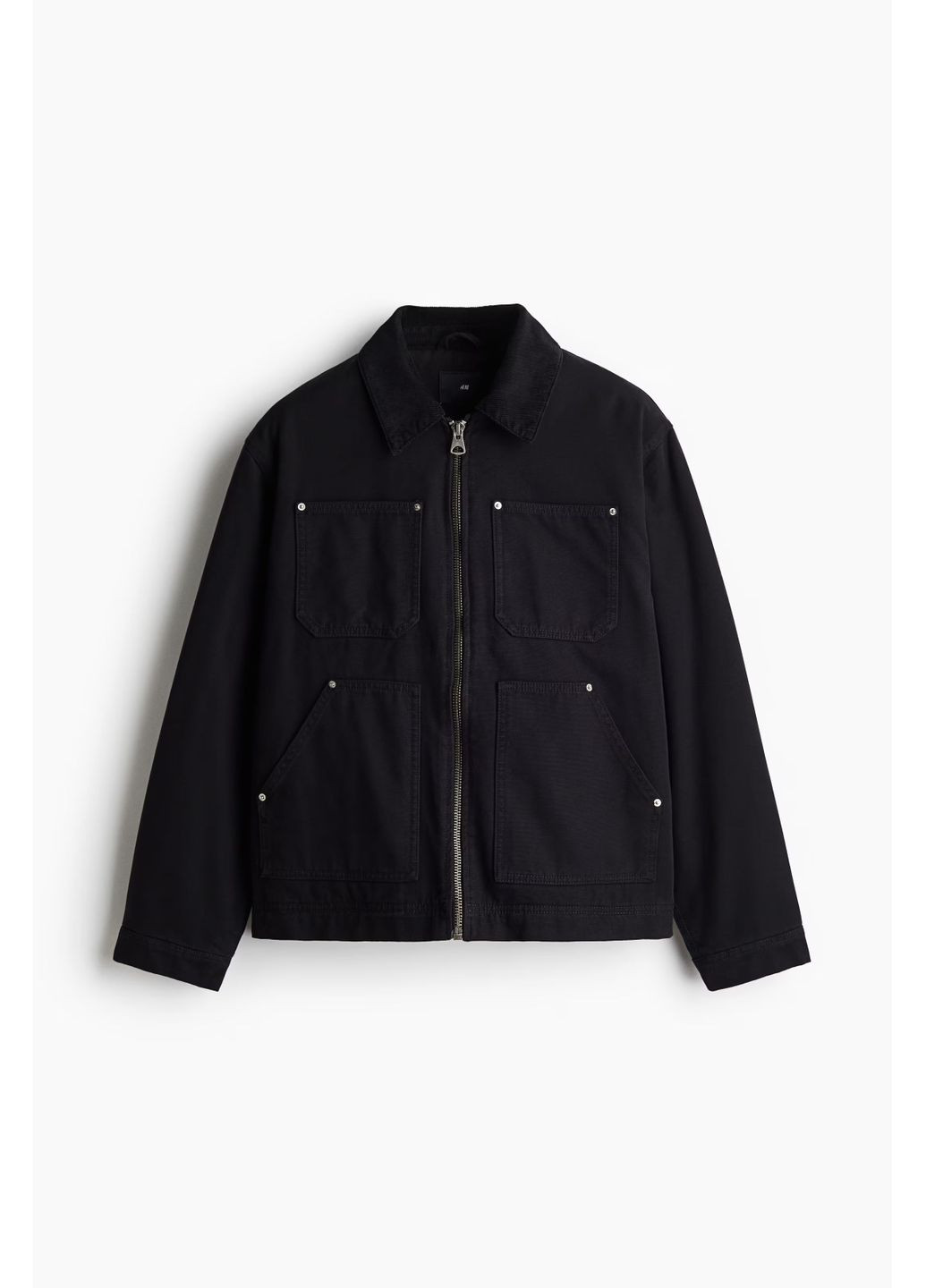 Чорна демісезонна утеплена куртка вільного крою H&M