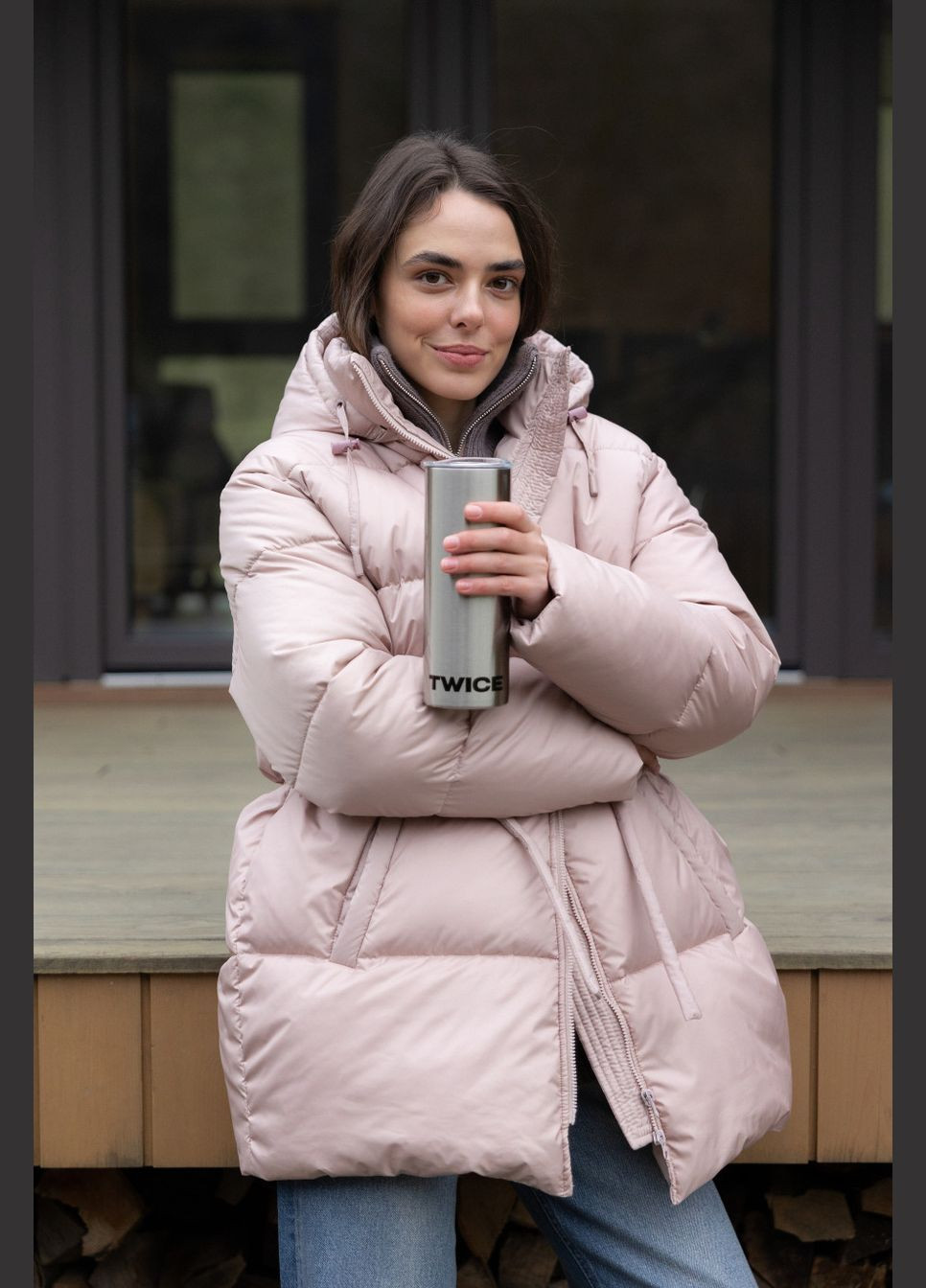 Бежевий демісезонний Пуховик Twice